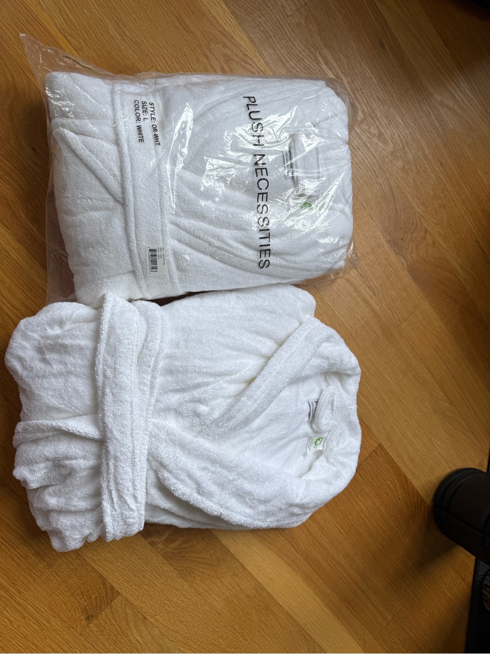 Gender Neutral White Plush Bathrobe - Soft Terry Robe